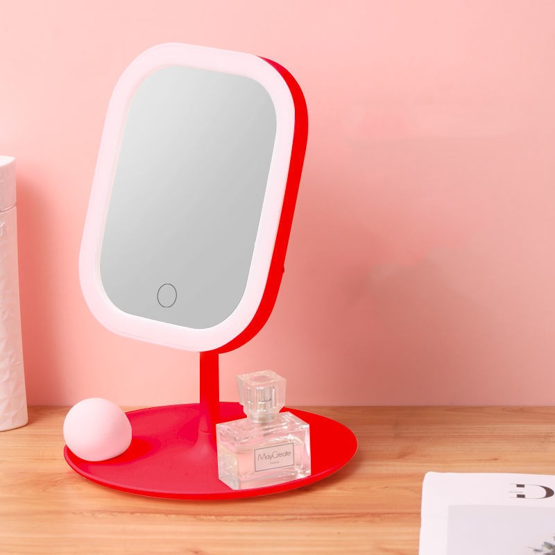 Desktop Mirror Dressing Mirror With Light Bulb Fill Light Beauty Makeup