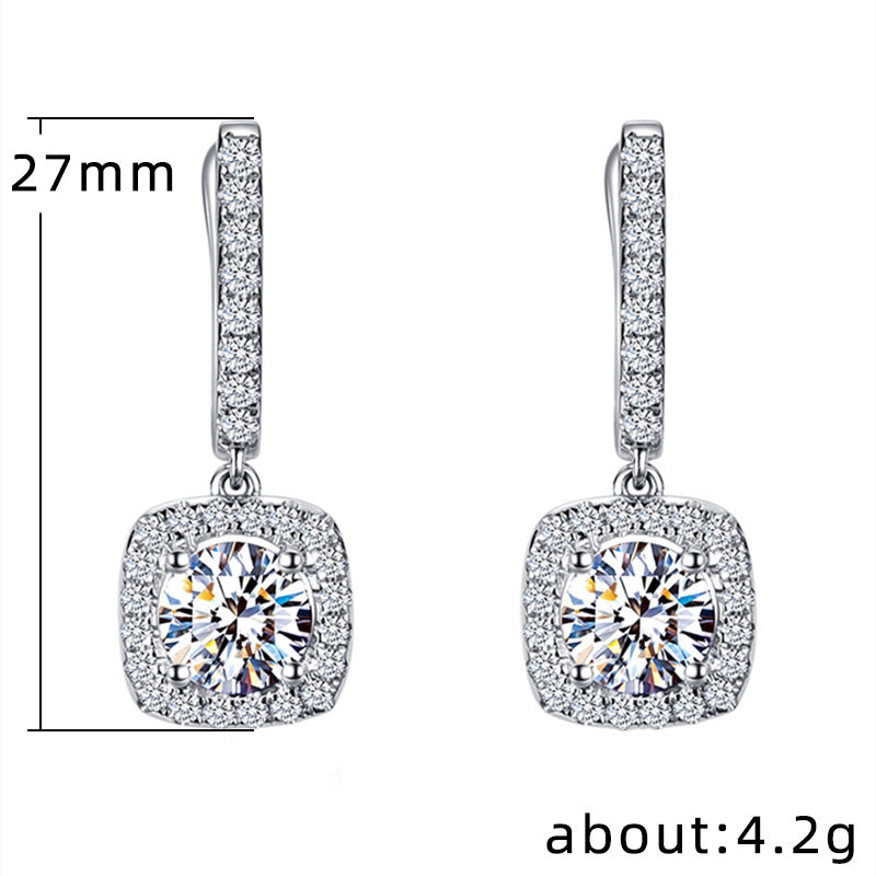 Love Heart Zircon Ear Studs Fine Beauty Wedding Ear Studs Fashion Heart-shaped Full Diamond Earrings